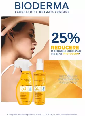 Promotie cu reducere de 25% la Bioderma