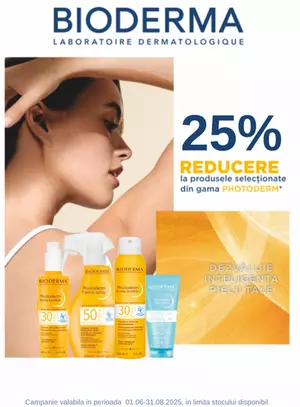 Promotie cu reducere de 25% la Bioderma Photoderm