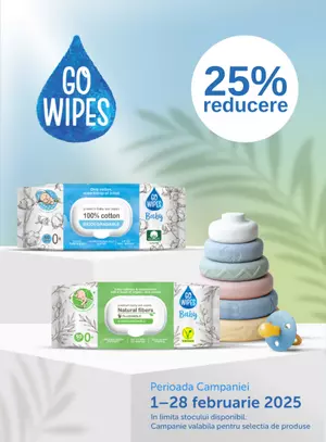 Promotie cu reducere de 25% la GoWipes