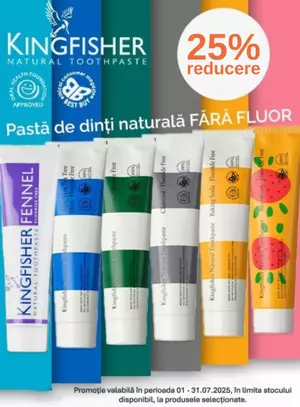 Promotie cu reducere de 25% la Kingfisher