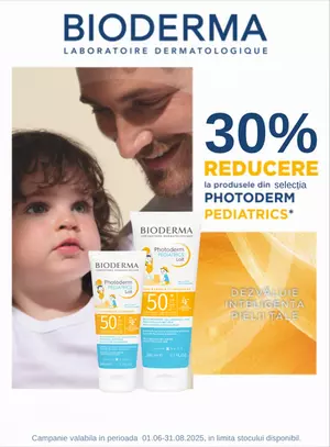 Promotie cu reducere de 30% la Bioderma Photoderm Pediatrics