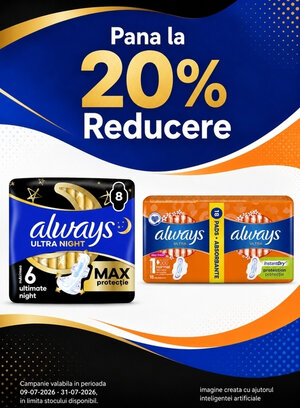 Promotie cu reducere de pana la 20% la Always