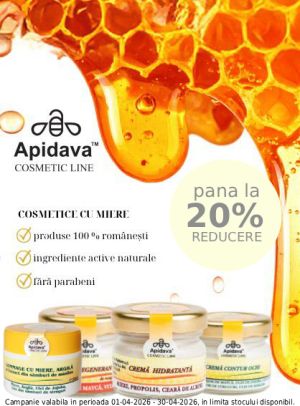 Promotie cu reducere de pana la 20% la Apidava