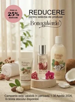 Promotie cu reducere de pana la 25% la Bottega Verde