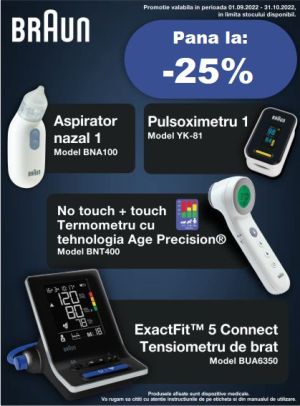 Promotie cu reducere de pana la 25% la Braun