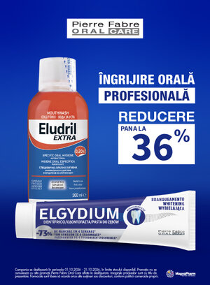 Promotie cu reducere de pana la 36% la Elgydium si Eludril