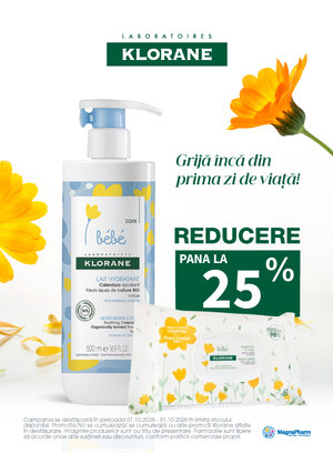 Promotie cu reducere de pana la 25% la Klorane Bebe