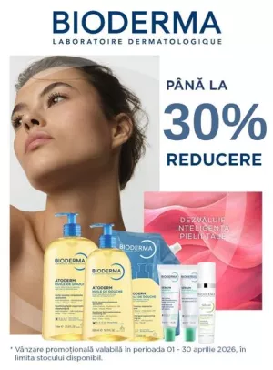Promotie cu reducere de pana la 30% la Bioderma