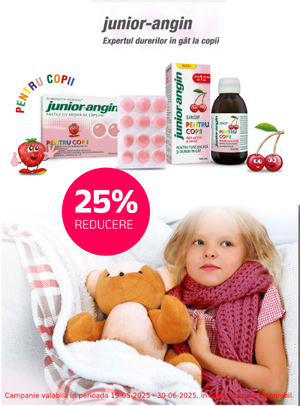 Promotie cu reducre 25% la Junior Angin