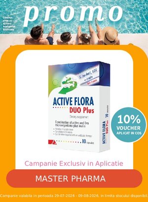Promotie cu voucher aplicat in cos 10% la Master Pharm Exclusiv in Aplicatie