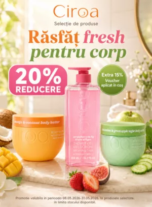 Promotie cu voucher aplicat in cos 15% la Ciroa