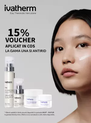 Promotie cu voucher aplicat in cos 15% la Ivatherm