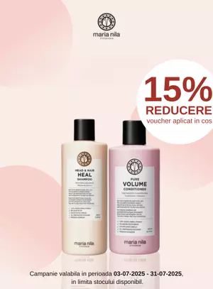 Promotie cu voucher aplicat in cos 15% la Maria Nila