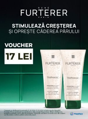 Promotie cu voucher aplicat in cos 17 lei la Rene Furterer