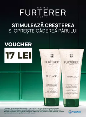 Promotie cu voucher aplicat in cos 17 lei la Rene Furterer