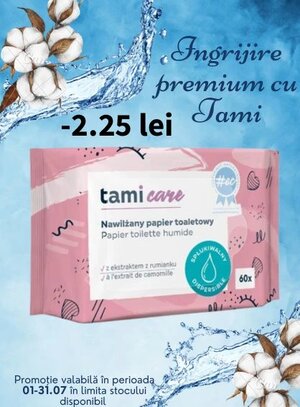 Promotie cu voucher aplicat in cos 2.25 lei la Tami