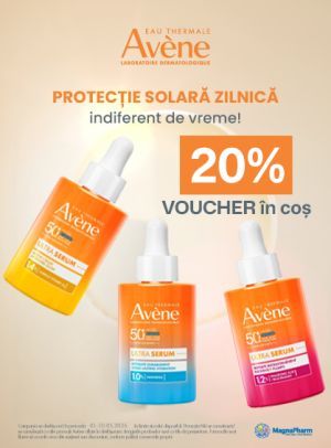 Promotie cu voucher aplicat in cos 20% la Avene