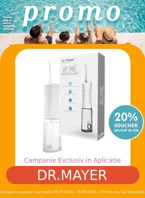 Promotie cu voucher aplicat in cos 20% la Dr.Mayer Exclusiv in Aplicatie