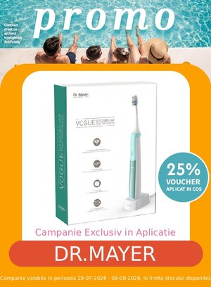 Promotie cu voucher aplicat in cos 25% la Dr.Mayer Exclusiv in Aplicatie