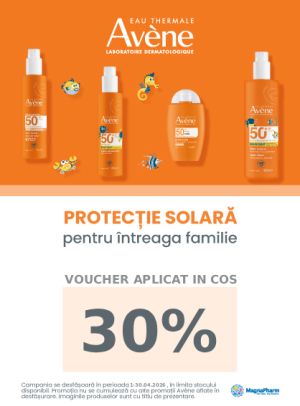 Promotie cu voucher aplicat in cos 30% la Avene