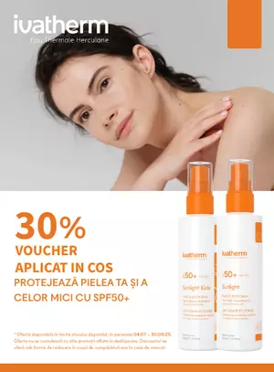 Promotie cu voucher aplicat in cos 30% la Ivatherm