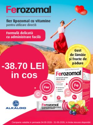 Promotie cu voucher aplicat in cos 38.70 lei la Alkaloid - Ferozomal