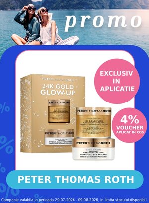 Promotie cu voucher aplicat in cos 4% la Peter Thomas Roth Exclusiv in Aplicatie