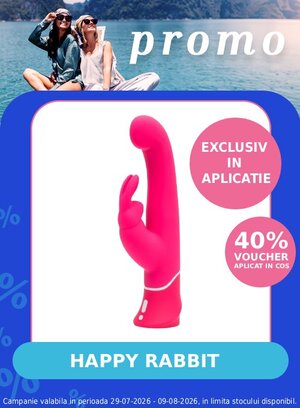 Promotie cu voucher aplicat in cos 40% la Happy Rabbit Exclusiv in Aplicatie