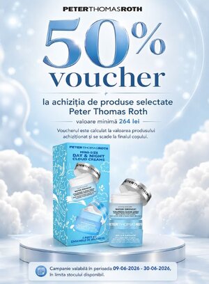 Promotie cu voucher aplicat in cos 50% la Peter Thomas Roth