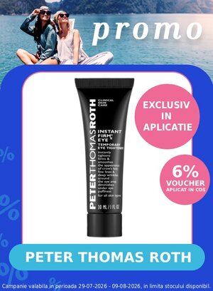 Promotie cu voucher aplicat in cos 6% la Peter Thomas Roth Exclusiv in Aplicatie