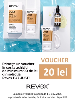 Promotie cu voucher aplicat in cos de 20 lei la Revox