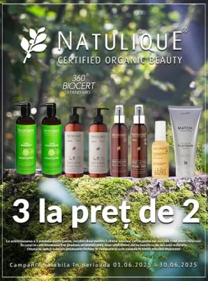 Promotie cumperi 3 platesti 2 la Natulique, Dermorganic si Sensido