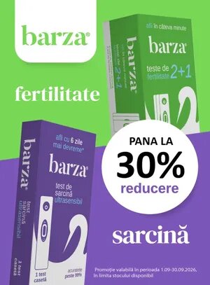 Promotie de pana la 30% reducere la Barza