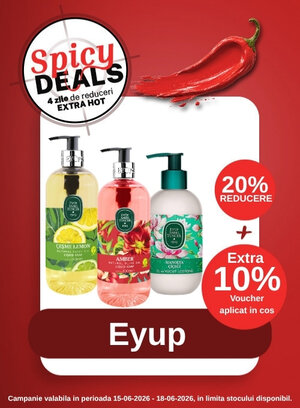 Spicy Deals cu extra 10% voucher aplicat in cos la Eyup