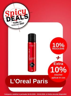 Spicy Deals cu extra 10% voucher aplicat in cos la Loreal Paris