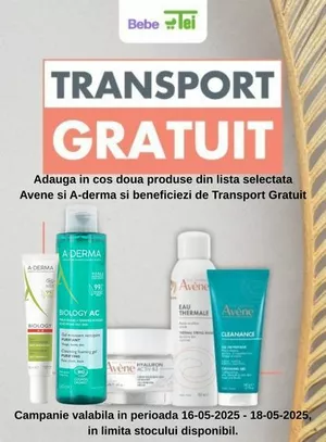 Transport Gratuit la Avene si A-Derma