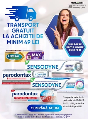 Transport Gratuit la Corega, Parodontax si Sensodyne