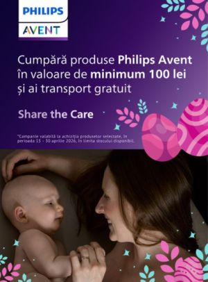 Transport gratuit la minim 100 lei la Philips Avent
