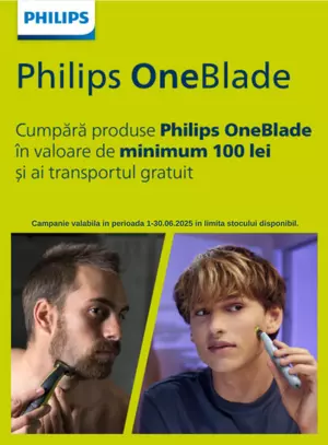 Transport gratuit la Philips One Blade