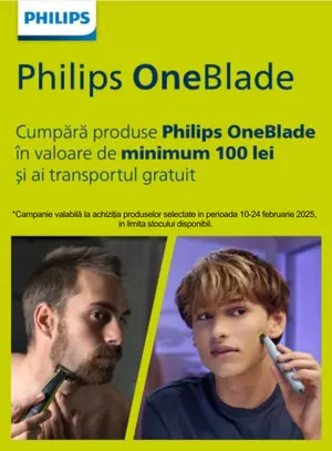 Transport gratuit la Philips One Blade