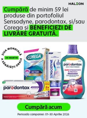 Transport Gratuit la Sensodyne, Corega si Parodontax