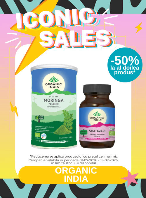 Iconic Sales cu 50% reducere la al doilea produs Organic India