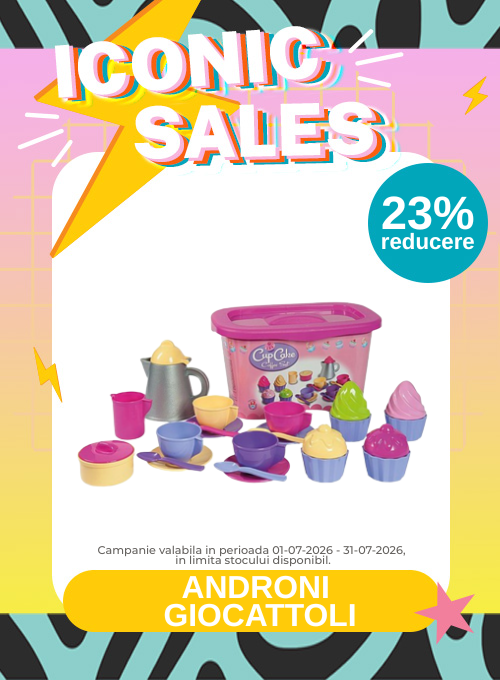 Iconic Sales cu reducere 23% la Androni Giocattoli