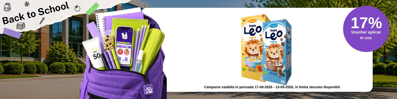 Back to School cu 17% reducere la Happy Leo