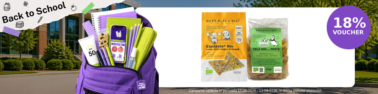 Back to School cu 18% voucher aplicat in cos la Republica Bio