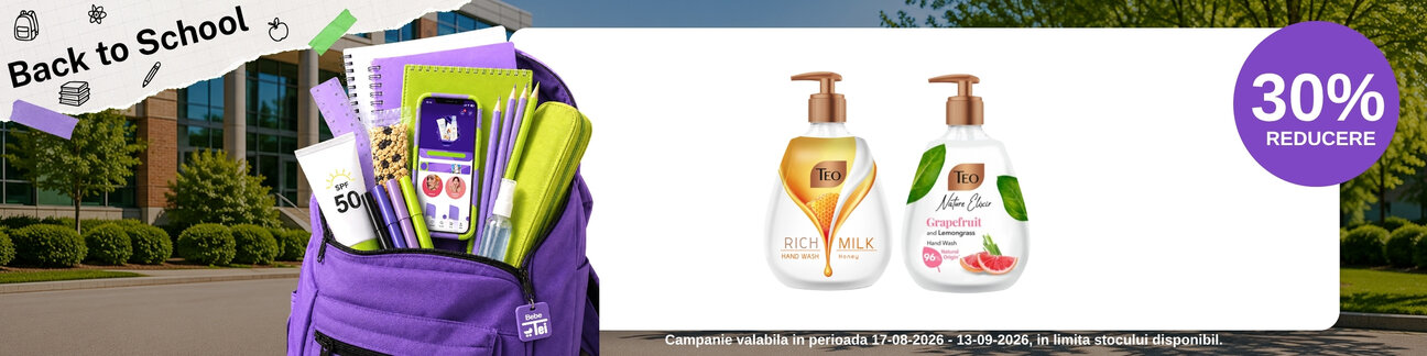 Back to School cu 50% reducere la al doilea produs Teo