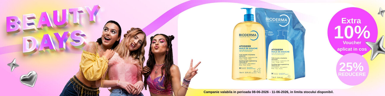 Beauty Days cu extra 10% voucher valoric aplicat in cos la Bioderma