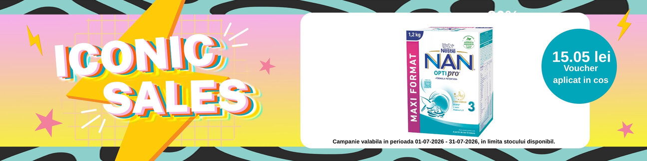 Iconic Sales cu 15.05 lei voucher aplicat in cos la Nestle Nan
