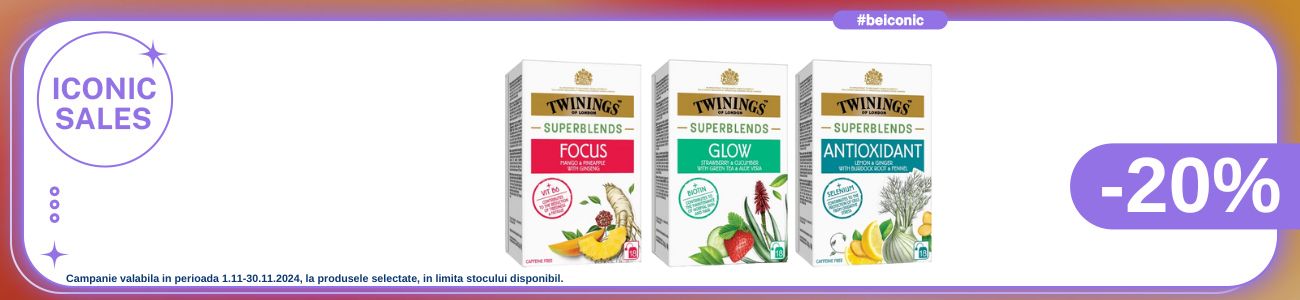 Iconic Sales cu 20% reducere la Twinings