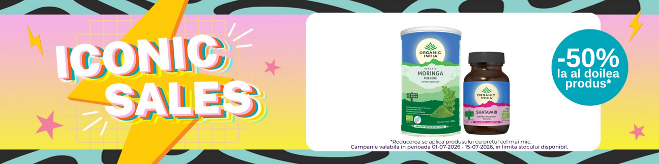 Iconic Sales cu 50% reducere la al doilea produs Organic India